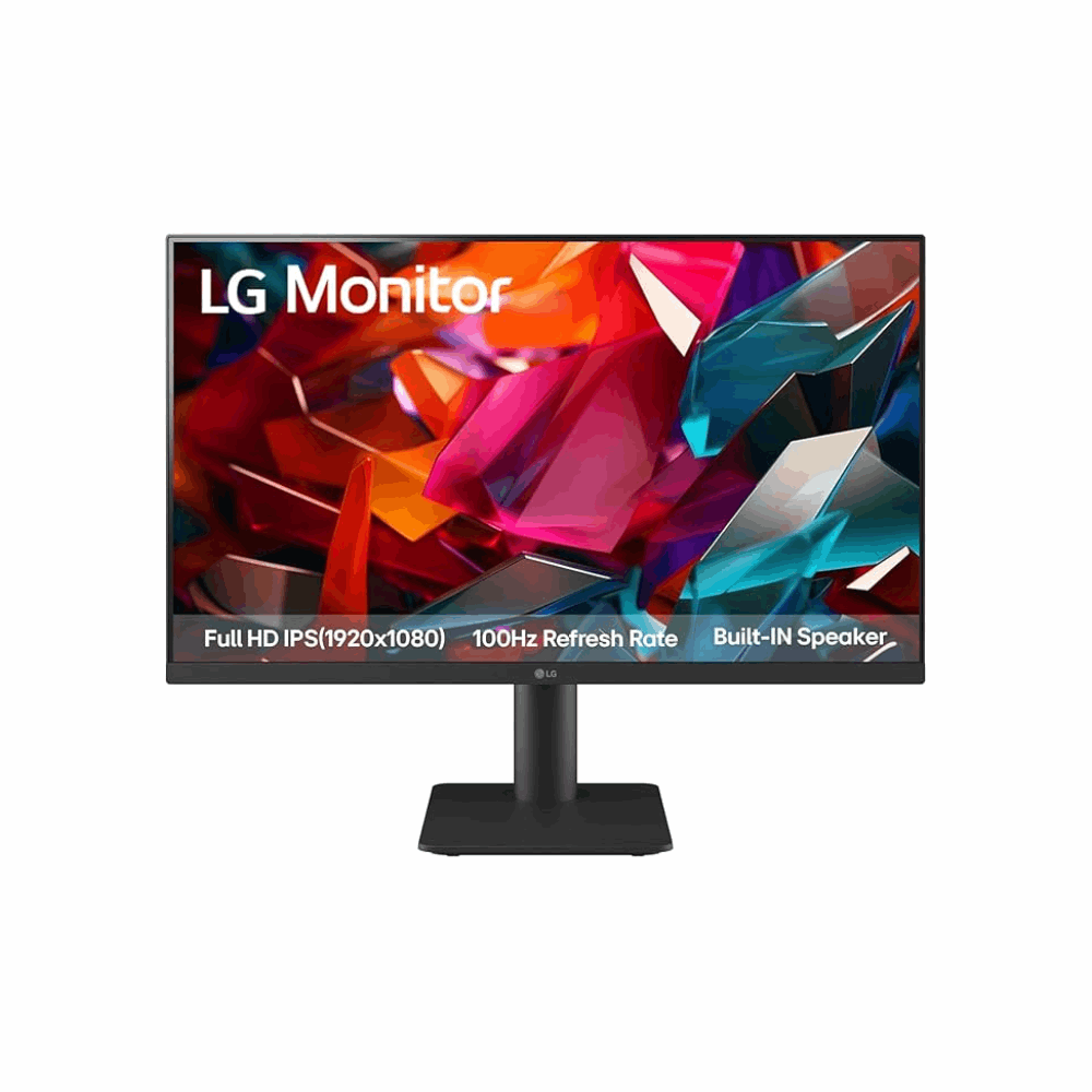 LG 24MS550 – 23.8" FHD IPS Borderless Monitor, 100Hz, 5ms, Height Adjustable, Built-in Speakers, VGA/HDMI, HDMI Cable, Wall Mount, 3 Year Warranty - Front View